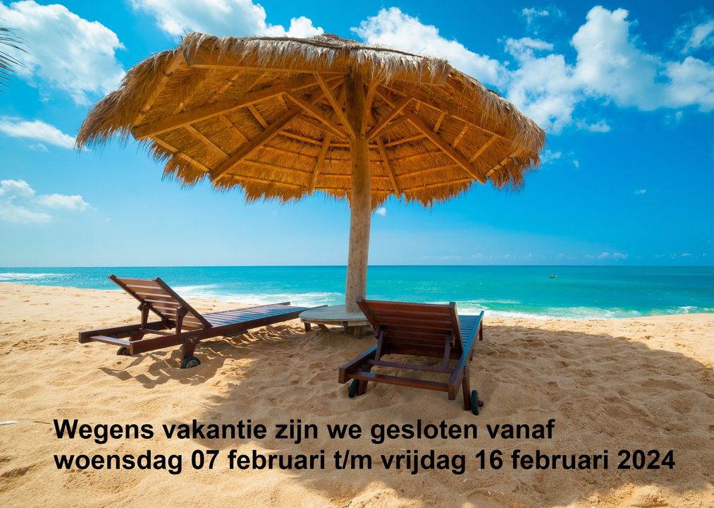 Wegens vakantie gesloten vanaf